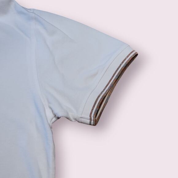 Robert Graham Men’s M White Polo Classic Fit Preppy Contrast Collar EUC - Picture 4 of 10